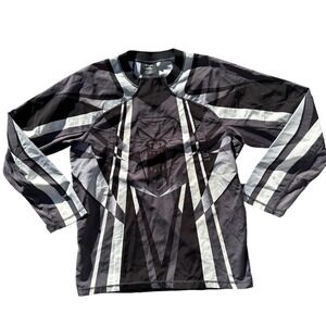 Arctic Cat Graphic Racing‎ Jersey Style Pullover Top Mens Black Gray Medium